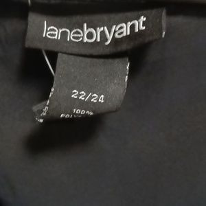 NWT LANE BRYANT black s/s ruffled neckline & bodice blouse Size 1X 22/24